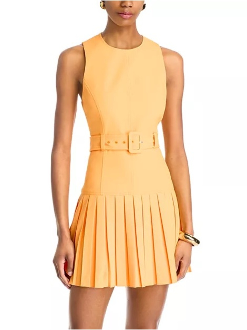 Cinq à Sept Belted Pleat Skirt Mini Dress